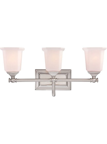 Nicholas 3 Light Bath Sconce in Brushed Nickel.